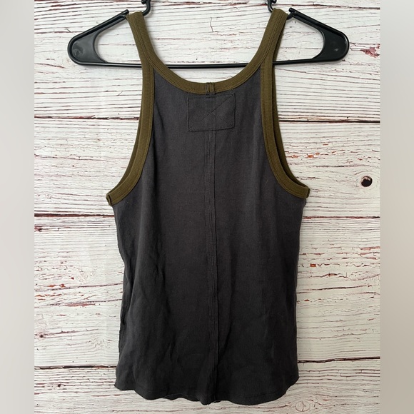 Free People Only One Ringer Gray Ribbed Tank Top - Picture 4 of 5